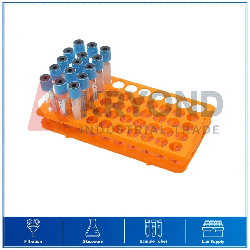 Centrifuge Tube Rack - حامل أنابيب الطرد المركزي البلاستيكي البرتقالي