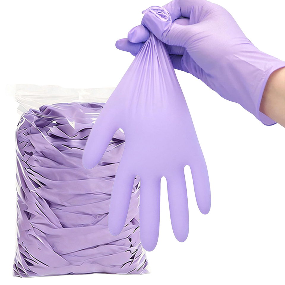 Disposable Gloves Nitrile - 50/100 قطعة من قفازات النتريل البنفسجية