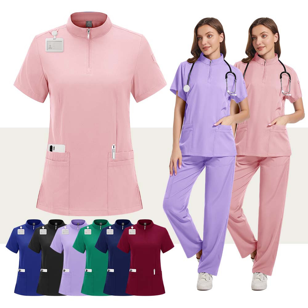 Medical Lab Uniform - طقم سكرابز نسائي مطاطي، زي طبي