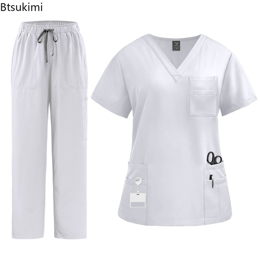 زي موحد للممرضات، طقم قميص قصي - مراجعة Medical Lab Uniform وسعره