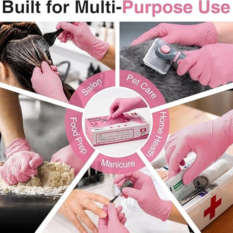 قفازات النتريل الوردية للاستخد - مراجعة Disposable Gloves Nitrile وسعره