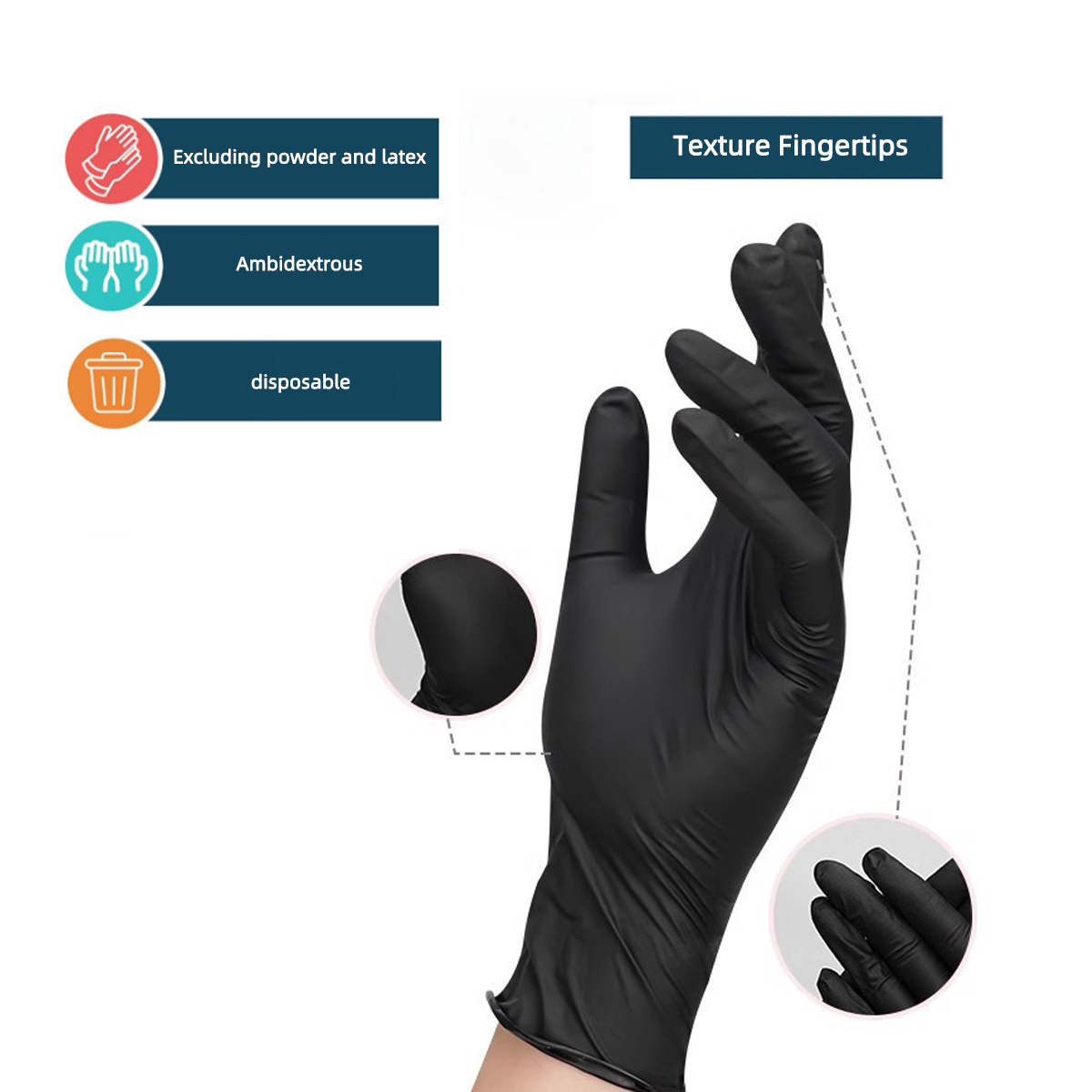 10/20/50/100 قطعة قفازات يمكن  - مراجعة Disposable Gloves Nitrile وسعره