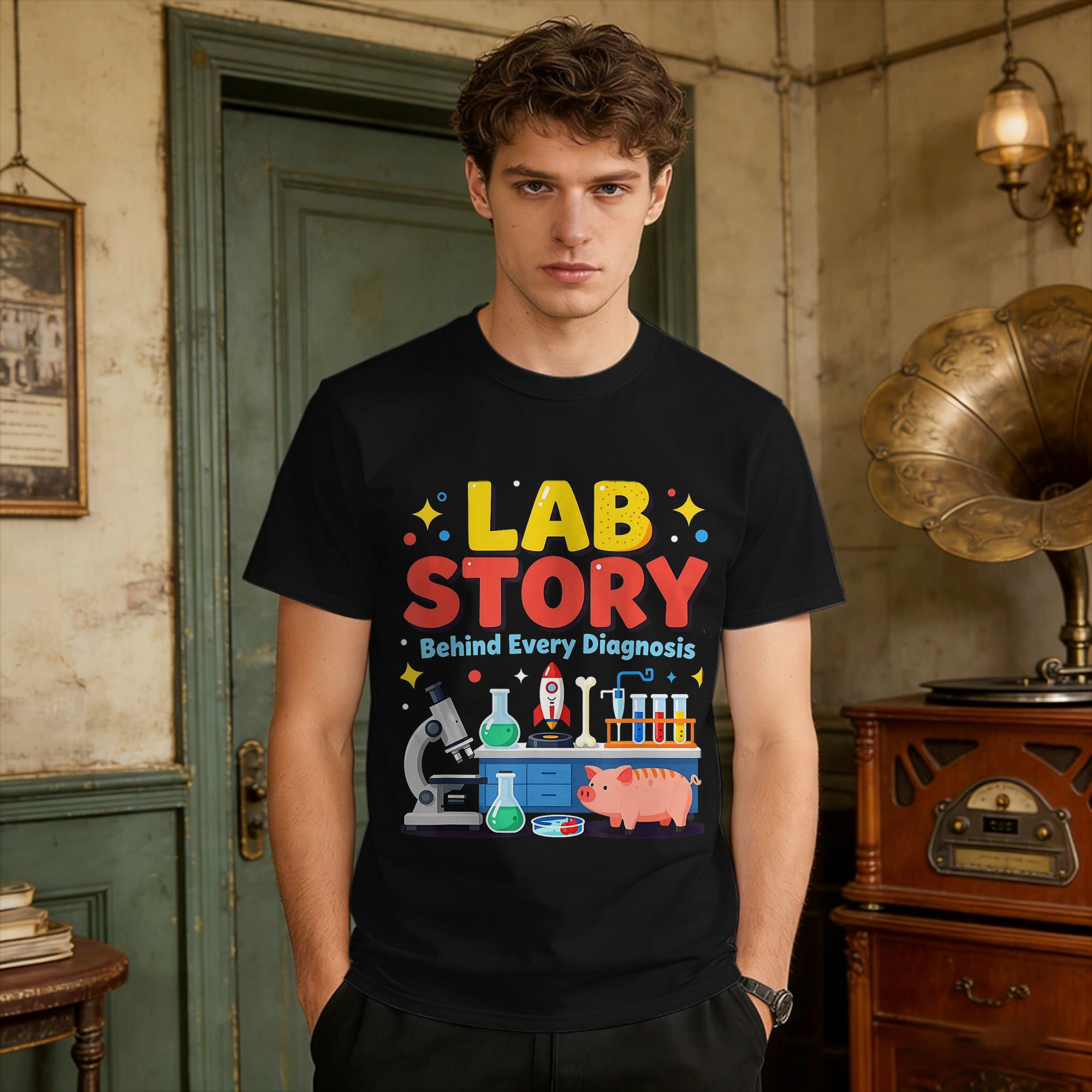 تي شيرت رجالي من القطن بأكمام  - مراجعة Medical Lab Technician وسعره