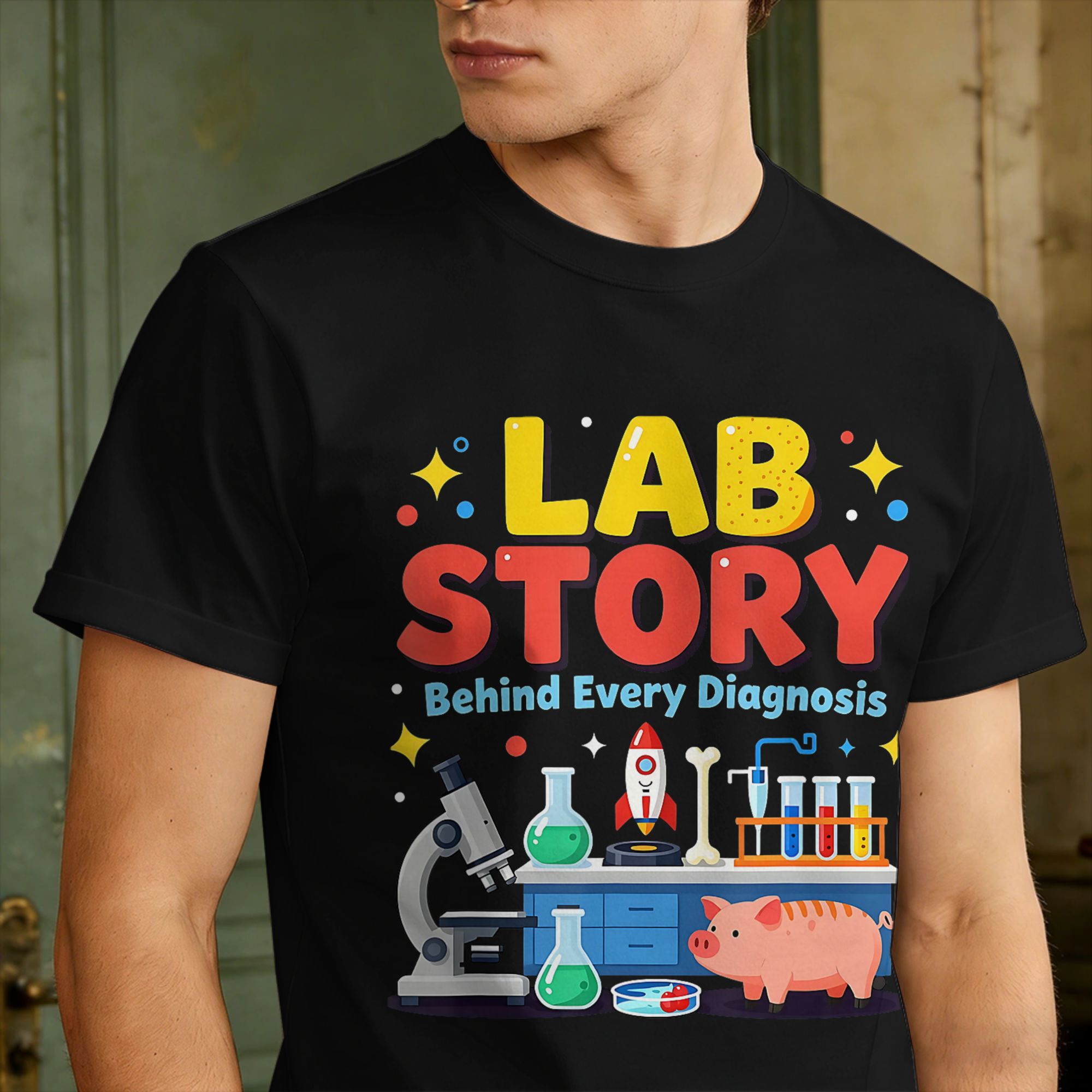 تي شيرت رجالي من القطن بأكمام  - مراجعة Medical Lab Technician وسعره