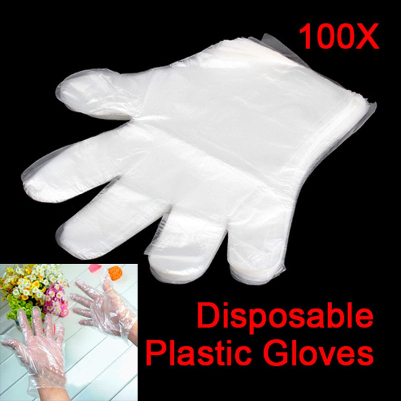 الجملة 100 قطعة قفازات بلاستيك - مراجعة Disposable Gloves Nitrile وسعره