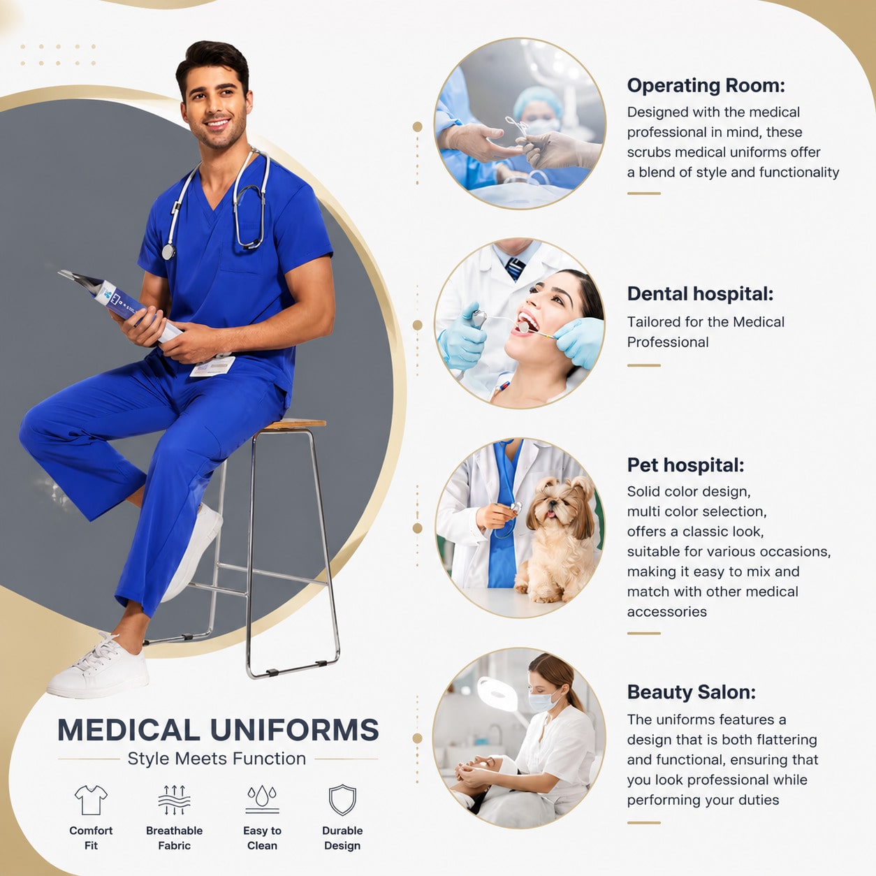 زي طبي موحد للجنسين، ملابس تمر - مراجعة Medical Lab Uniform وسعره