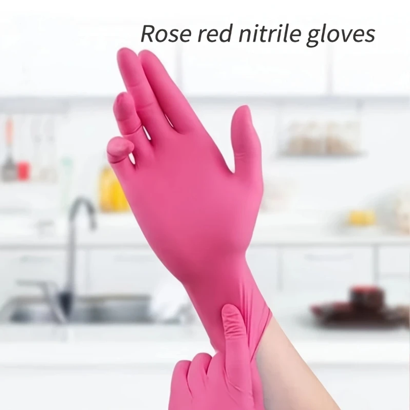 قفازات نيتريل فوشيا للاستخدام  - مراجعة Disposable Gloves Nitrile وسعره