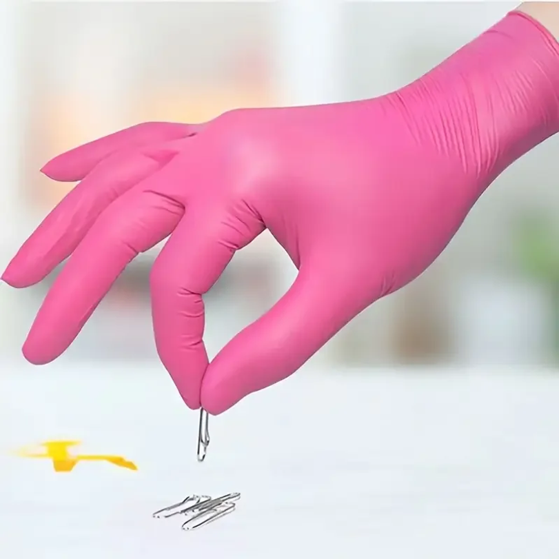 قفازات نيتريل فوشيا للاستخدام  - مراجعة Disposable Gloves Nitrile وسعره
