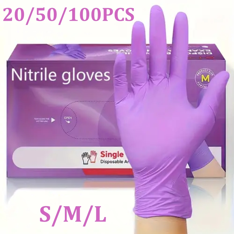 50/100 قطعة قفازات النتريل الب - مراجعة Disposable Gloves Nitrile وسعره