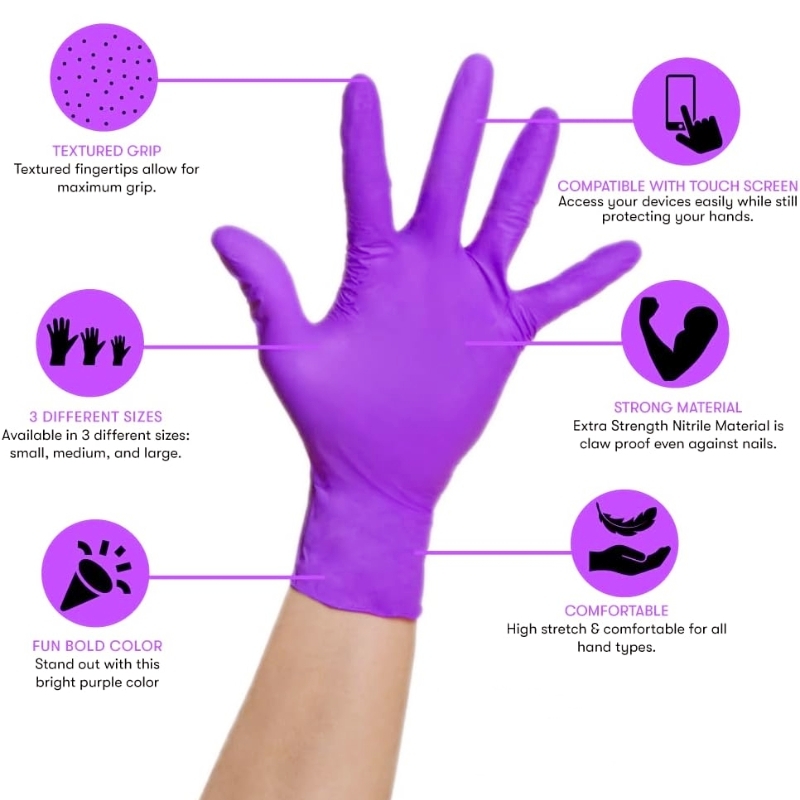 50/100 قطعة قفازات النتريل الب - مراجعة Disposable Gloves Nitrile وسعره