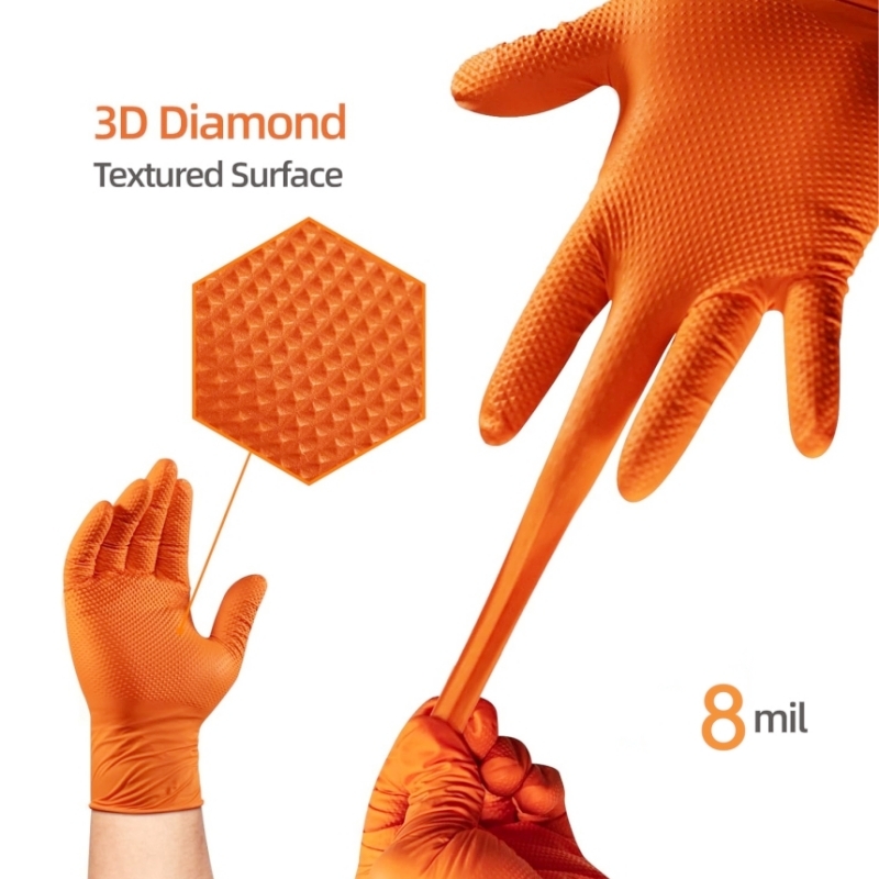 قفازات النتريل البرتقالية شديد - مراجعة Disposable Gloves Nitrile وسعره