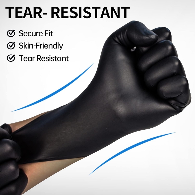 100 قطعة قفازات نتريل سوداء لل - مراجعة Disposable Gloves Nitrile وسعره